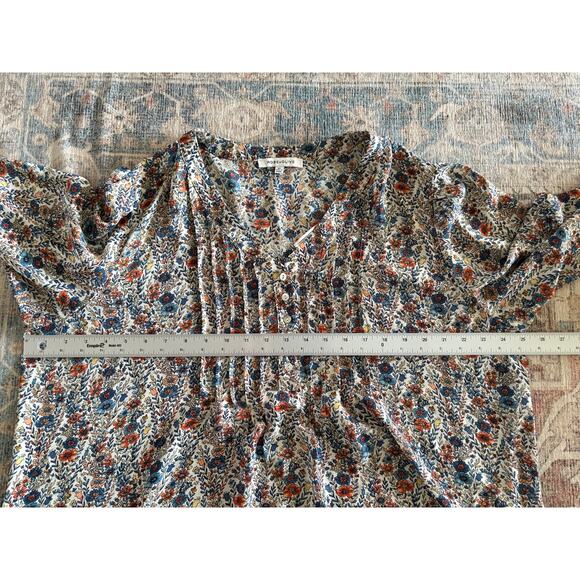 Rose + Olive Floral Boho Blouse 2x - Picture 9 of 11
